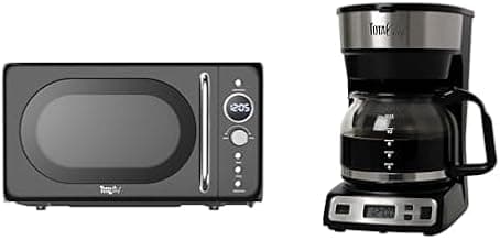 Bundle of Total Chef Retro Microwave Oven And Drip Coffee Maker 12-Cup Black