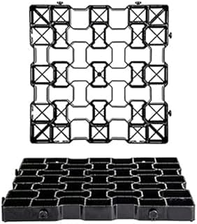11 sq ft/4pcs Pack Permeable Pavers Grass Grid for Driveway, Patio RV Pad, Stables, Gravel, Fire Lanes, Outdoors Road DIY, Load is up to 97000+ lbs (1.8" Depth)