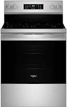 Whirlpool 30 in. 5 Element Freestanding Electric Range in Fingerprint Resistant Stainless Steel with Air Cooking Technology