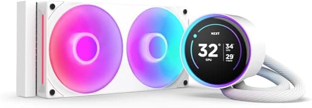 NZXT Kraken Elite 240 RGB 2024 - AIO CPU Liquid Cooler - 240mm Radiator - 2 x F120P Fans - Customizable 2.72" IPS LCD - NZXT Turbine Pump - AMD® AM5, AM4 - Intel® LGA 1851/1700, 1200/115X - White