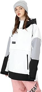 Womens and Mens Pullover Ski Jacket Snowboard Hooded Winter Snow Jackets Waterproof Raincoat Outdoor Snowcoat