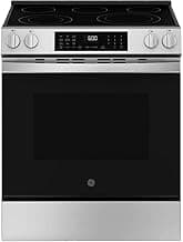 GE 30 in. 5 Burner Element Smart Slide-in Electric Convection Range in Stainless w/EasyWash Oven Tray & No-Preheat Air Fry