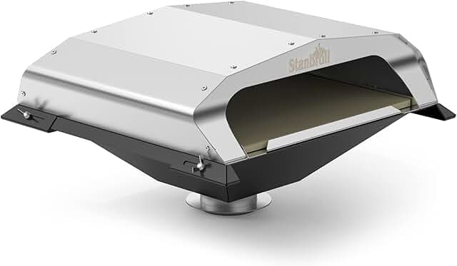 Stanbroil Wood Fired Pizza Oven Attachment Pizza Maker for Traeger, Pit Boss, Camp Chef, Green Mountain Grills, Z Grills, Smokin Brothers Pellet Grills, Silver