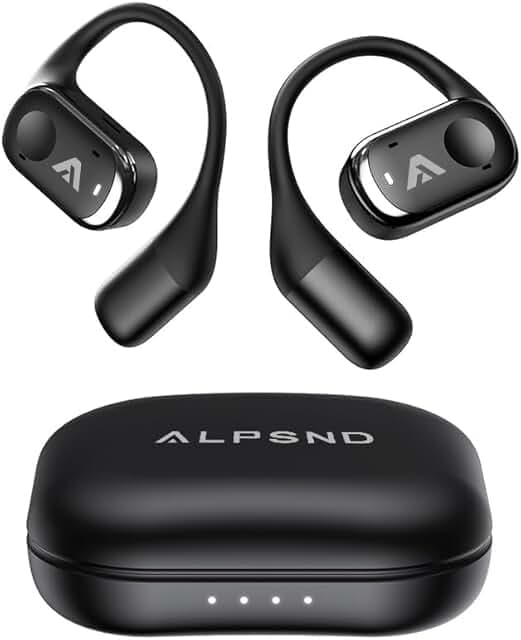 Joy Open-Ear Headphones, Wireless Bluetooth 5.4 Earbuds, Over-Ear Around-Ear Earhook, Sports Fit for Running & Workouts, ENC Clear Calls, HD Sound, App EQ, 40H Battery, IPX4 Sweatproof, Black