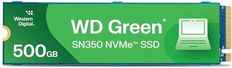Western Digital 500GB WD Green SN350 NVMe Internal SSD Solid State Drive - Gen3 PCIe, M.2 2280, Up to 2,400 MB/s - WDS500G2G0C