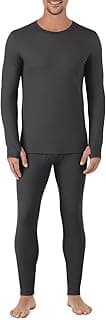 Mens Heavyweight Cold Weather Fleece Lined Thermal Set – Long Sleeve Shirt & Leggings – Lounge Sets for Men