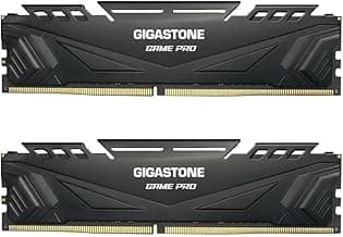【DDR4 RAM】 GIGASTONE Game PRO 32GB Kit (2x16GB) DDR4 3200MHz PC4-25600 CL 16-18-18-40 Intel XMP 2.0 AMD Ryzen 1.35V UDIMM 288 Pin Unbuffered Non ECC High Performance Gaming Desktop Memory - Black