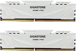 【DDR4 RAM】 GIGASTONE Game PRO 32GB Kit (2x16GB) DDR4 3200MHz PC4-25600 CL 16-18-18-40 Intel XMP 2.0 AMD Ryzen 1.35V UDIMM 288 Pin Unbuffered Non ECC High Performance Gaming Desktop Memory - White