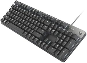 Logitech K845 Mechanical Illuminated Keyboard, Mechanical Switches, Strong Adjustable Tilt Legs, Full Size, Aluminum Top Case, 104 Keys, USB Corded, Windows (TTC Brown Switches)