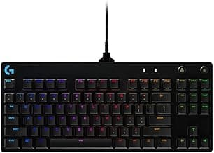 Logitech G PRO Mechanical Gaming Keyboard, Ultra Portable Tenkeyless Design, Detachable Micro USB Cable, 16.8 Million Color LIGHTSYNC RGB Backlit Keys