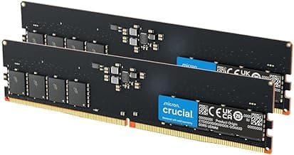 Crucial 32GB DDR5 RAM Kit (2x16GB), 5600MHz (or 5200MHz) Desktop Memory, UDIMM 288-Pin, Compatible with 13th Gen Intel Core and AMD Ryzen 7000 - CT2K16G56C46U5