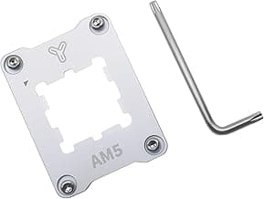 FDXGYH 1 Pcs AM5 CPU Fix Holder Aluminum Alloy Anti-Bending Contact Frame with Screw Screwdriver for AM5 Motherboard Slot, X670, B650 Series Chipset (Silver)