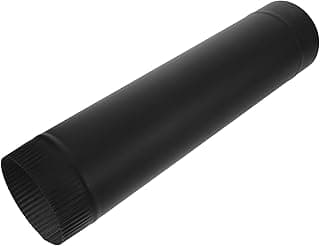 125mm Stainless Steel Chimney Flue Extension Pipe 0.5m High Heat-Resistant Stove Vent Tube for Wood-Burning Fireplaces and Indoor Pizza Ovens