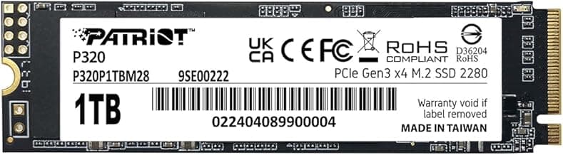 P320 1TB Internal SSD - NVMe PCIe Gen 3x4 - M.2 2280 - Solid State Drive - P320P1TBM28