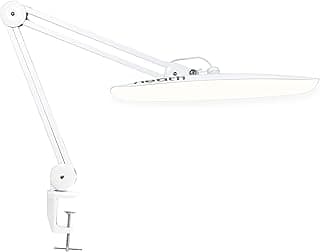 Neatfi XL 2200 Lumens 20W LED Desk Lamp – Adjustable Color Temperature | 4-Level Dimmable Light | Home Office, Crafts & Workbench | 20-Inch Wide Head (White, CCT with Clamp)