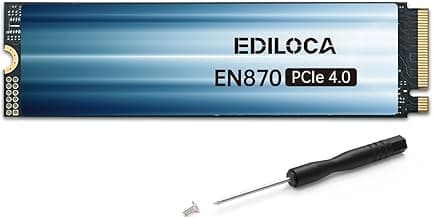 Ediloca 1TB SSD NVMe M.2 2280 PCIe Gen4 x4 Internal Solid State Drive - Up to 7400MB/s, 1TB SSD PS5 Dynamic SLC Cache, PS5 Compatible for Gaming PC Laptop(EN870)