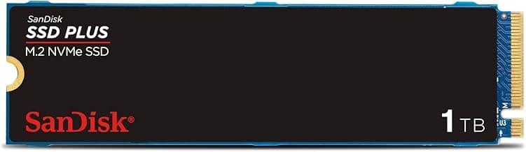 SanDisk 1TB SSD Plus M.2 NVMe SSD - PCIE Gen 3.0, Up to 3,200 MB/s - Internal Solid State Drive - SDSSDA3N-1T00-G26