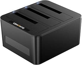 3 Bay Hard Drive Enclosure for 2.5“/3.5" SATA HDD/SSD with USB A/C 3.0, Hard Drive Enclosure Support Hot Swappable, Tool-Free HDD Enclosure