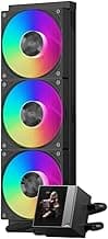 PCCOOLER CPU Cooler, 360mm AIO Liquid Cooling, High-Performance Pump, 2.4” IPS Display, CPS ARGB Water Cooling with Quiet F5 R120 Fans(DC360 Black)