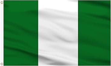 AhfuLife Nigeria Flag 3x5 Ft, Large Nigeria National Flags for Outside - Double Side with Brass Eyelets for World Cup Party Decorations, Bar Garden Street Decoration Indoor Outdoor