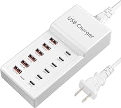 USB Charging Station 50w10A 12 Ports Multiple Charging Block, USB C Strip for iPhone 13/14/15/16/17/Smartphone/Tablet/Watch/Headphones and Multiple Charger Plug