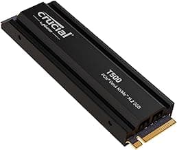 T500 1TB PCIe Gen4 NVMe Gaming PS5 SSD with Heatsink, Up to 7,300MB/s, TLC NAND, PlayStation 5 Compatible, Laptop, & Desktop (PC), Solid State Drive, Includes 1Mo Adobe CC – CT1000T500SSD5