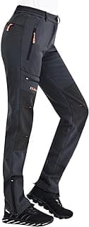 Womens Outdoor Snow Ski Pants Waterproof Hiking Insulated Softshell Pants Snowboard Zipper Bottom Leg