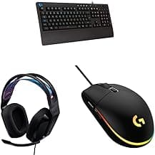 Logitech G 213 Prodigy Gaming Keyboard + G203 Wired Gaming Mouse + G335 Wired Gaming Headset Bundle - Black