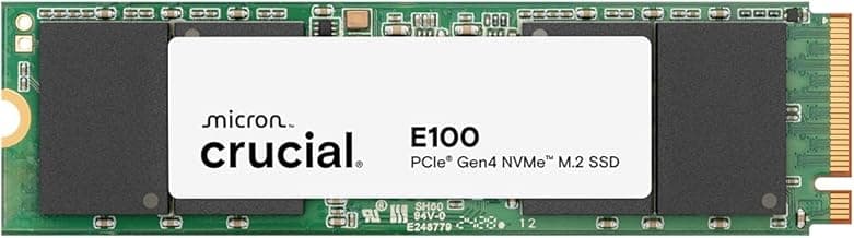 Crucial E100 1TB M.2 NVMe PCIe Gen4 Internal SSD, Up to 5,000MB/s, Laptop & Desktop Compatible - CT1000E100SSD8