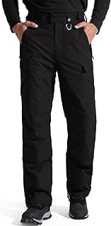 Men's Waterproof Snow Insulated Pants Winter Skiing Snowboarding Pants with Zipper Pockets