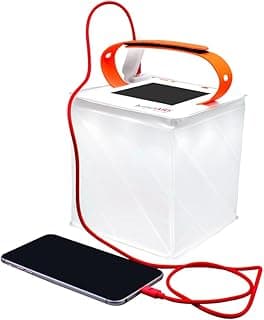 LuminAID Max Quick Inflate 2-in-1 Solar Camping Lantern and Phone Charger - Rechargeable LED Lamp for Camping, Hiking & Travel - Waterproof Emergency Light for Power Outages, Hurricane, Survival Kits