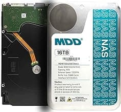 MDD (MD16TSATA25672NAS) 16TB 7200RPM 256MB Cache SATA 6.0Gb/s 3.5-inch NAS Hard Drive - 5 Years Warranty (Renewed)
