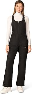 Women's Essential Insulated Ski Bibs, Water Resistant Snow Pants for Skiing & Snowboarding