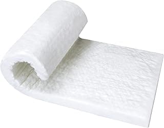 Ceramic Fiber Blanket, 12" x 24" x 2" Thick 3000F Fireproof Insulation Blanket, High-Temperature Resistance for Forges, Fireplace, Chimney, Kilns, Stoves, Pizza Ovens