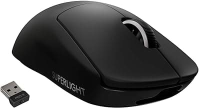 Logitech G PRO X Superlight Wireless Gaming Mouse, Ultra-Lightweight, Hero 25K Sensor, 25,600 DPI, 5 Programmable Buttons, Long Battery Life, Compatible with PC/Mac - Black