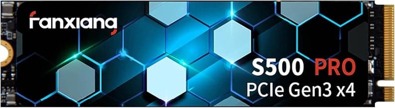 fanxiang S500 Pro 1TB NVMe SSD M.2 PCIe Gen3x4 2280 Internal Solid State Drive, SLC Cache 3D NAND TLC, Up to 3200MB/s, Compatible with Laptop and PC Desktops(Black)