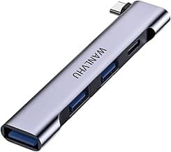 USB C Hub for Laptop, Portable USB C Splitter Multiport Adapter with Type-C Charging Port and USB 3.0 Port for MacBook Pro/Air, Surface Pro, Keyboard, Flash Drive