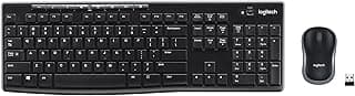 Logitech MK270 Wireless Keyboard and Mouse Combo for Windows, 2.4 GHz Wireless, Compact Mouse, 8 Multimedia and Shortcut Keys, 2-Year Battery Life, for PC, Laptop