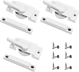 3 Pack Window Sash Locks - Sliding Window Latch Replacement for Single-Hung and Double-Hung, White Cam Lock for Vertical and Horizontal Sliding Windows