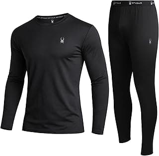 Mens Thermal Top and Bottom Set - 2 Piece Fleece Lined Thermal Shirts for Men and Long Johns Leggings Base Layer Set