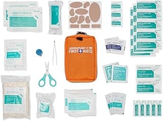 Ultralight First Aid Kit, Water Repellant Shell – Small First Aid Kit for Camping, Hiking, Outdoor Sports, Adventure, Travel, Biking – 71 Piece Adventure 3.0 Essentials Kit