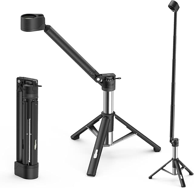 Outask TD2 Telescopic LED Camping Lantern, 1500LM Ultra Bright All-in-One Portable Area Light, Magnetic Tripod Base, CRI 90 Stepless Dimming/CCT (2000K-7000K), IPX7 Waterproof, 21700 Swappable Battery