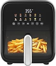 OLIXIS 7.9QT Air Fryer with Window, 12-In-1 Large Air Fryer for Family, 400°F Rapid Air Crispy Technology, Roast Bake Dehydrate Reheat, Nonstick & Easy-Clean Basket, 1800W, Black