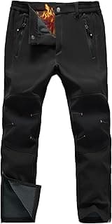 Men's Snow Ski Pants Waterproof Insulated Fleece Lined Snowboard Winter Hiking Camping Pant with Zipper Bottom Leg
