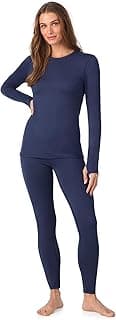 Womens Heavyweight Cold Weather Fleece Lined Thermal Set – Long Sleeve Top & Leggings - Winter Lounge Sets