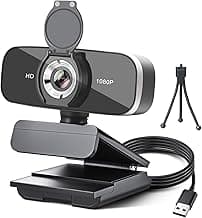 C28 1080P 2K 4K HD Webcam with Privacy Cover and Tripod Stand, PC Camera with Noise-Cancelling Mic, Auto Light Correction, Plug and Play, Web Camera for Streaming, Zoom/Facetime (1080P HD)