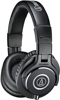 Audio-Technica ATH-M40x Professional Studio Monitor Headphone, Black, with Cutting Edge Engineering, 90 Degree Swiveling Earcups, Pro-Grade Earpads/Headband, Detachable Cables Included