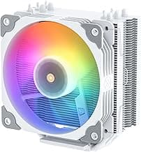 Vetroo V5 CPU Air Cooler with 5 Heat Pipes 120mm FDB PWM Processor Cooling for Intel LGA 1851/1700/1200/115X AMD AM5/AM4, Addressable RGB Lights Sync - White
