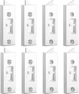 Window Latch Locks Window Parts and Hardware Tilt Latch Plastic Construction, Spring Loaded, 2 Inch Hole Center Spacing Sliding Lock Replacement(8 Pieces)