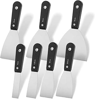 Bates- Putty Knife Set, 7 Pack, Carbon Steel, 1", 1.5", 2", 2.5", 3", 4", 5", Putty Knives, Drywall Knife Set, Putty Knife Scraper Tool, Spackle Knife Set, Paint Scraper Tool, Drywall Knifes Set